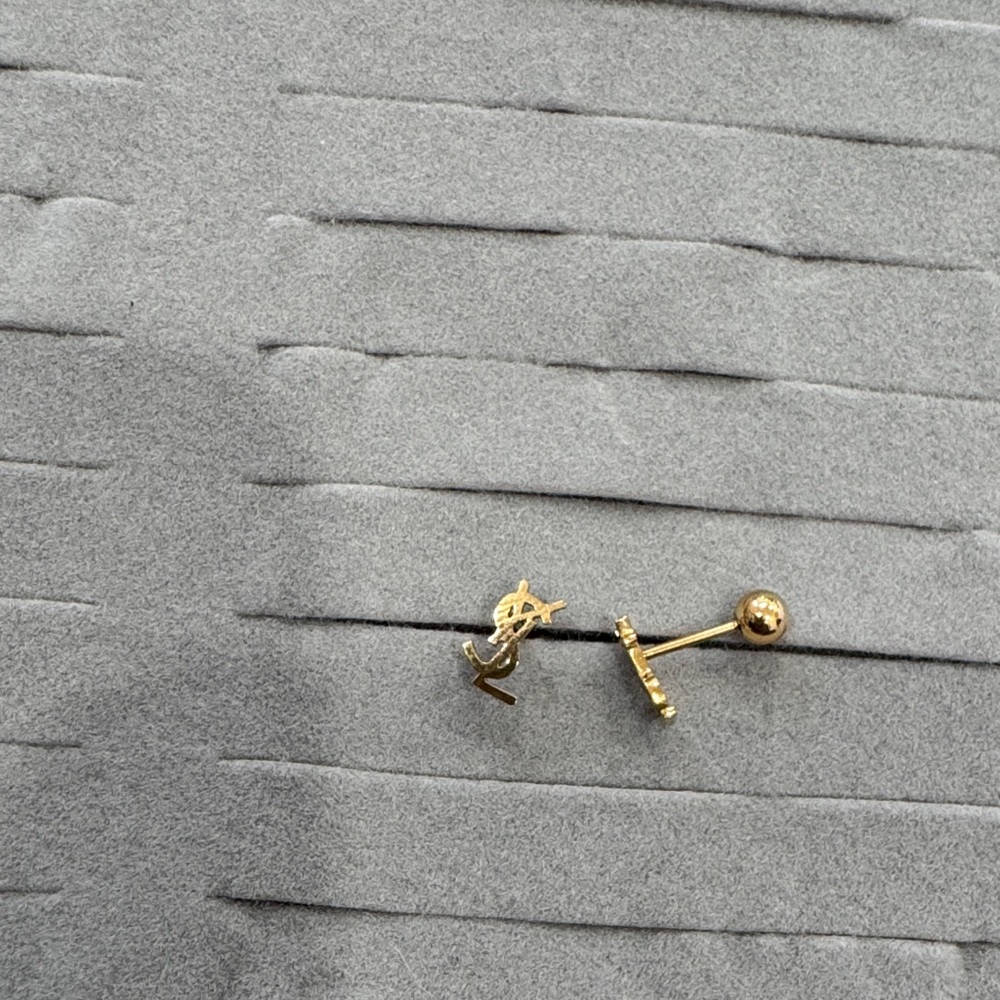 Gold and Silver Stud Earrings